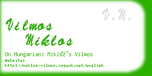 vilmos miklos business card